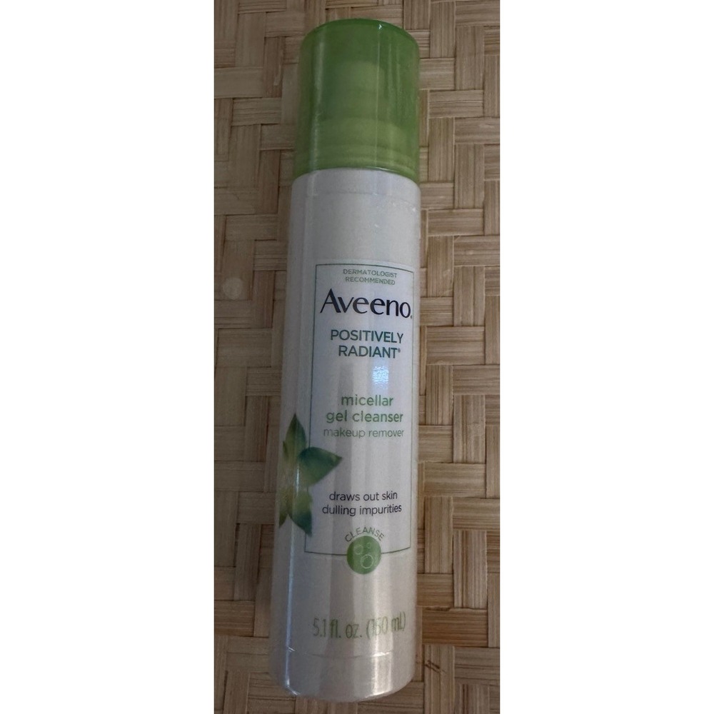 Aveeno Positively Radiant Micellar Gel Cleanser Makeup Remover 5.1 Oz New